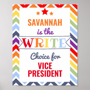 voting poster school classroom write vote chevron 