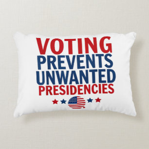 Voting Prevents Unwanted Presidencies men women Accent Pillow