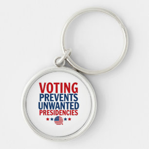 Voting Prevents Unwanted Presidencies men women Keychain