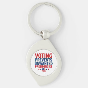 Voting Prevents Unwanted Presidencies men women Keychain
