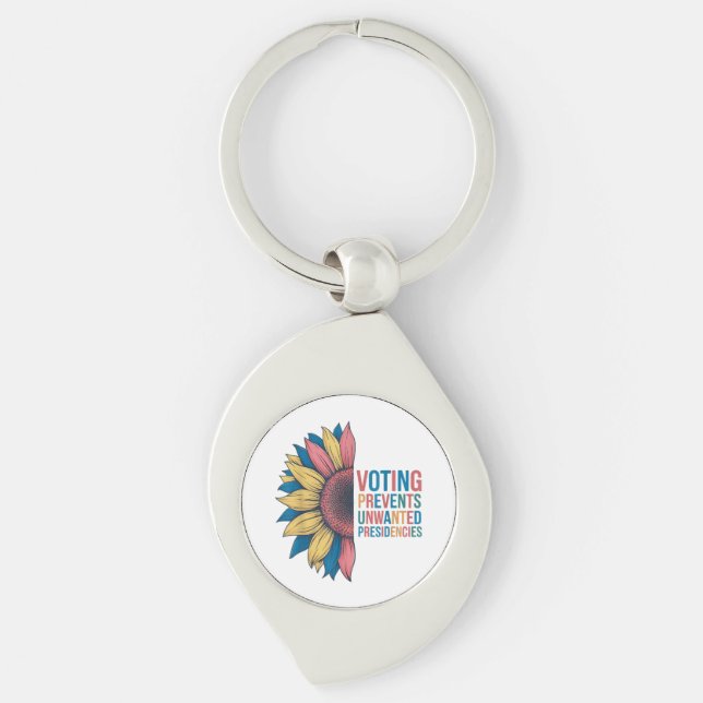 Voting Prevents Unwanted Presidencies Voting Desig Keychain (Front)