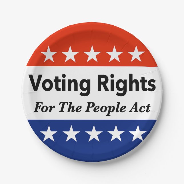 Voting Rights For The People Act Paper Plates (Front)
