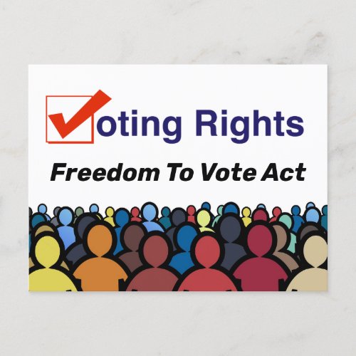 Voting Rights Freedom to Vote Act Postcard