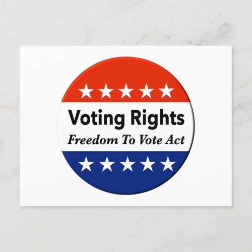 Voting Rights Freedom To Vote Act Postcard