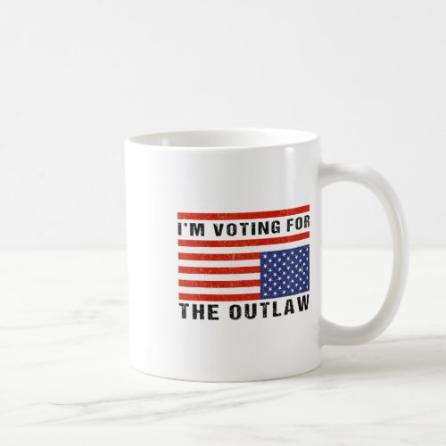 Voting The Outlaw Donald Trump 2024 Maga American  Coffee Mug