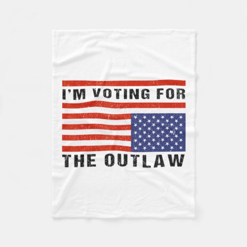 Voting The Outlaw Donald Trump 2024 Maga American  Fleece Blanket