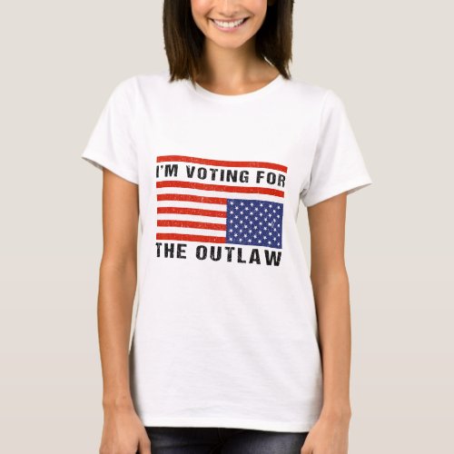Voting The Outlaw Donald Trump 2024 Maga American  T_Shirt