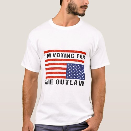 Voting The Outlaw Donald Trump 2024 Maga American  T_Shirt