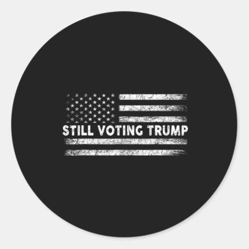 Voting Trump 2024 Patriotic American Flag Men Wome Classic Round Sticker