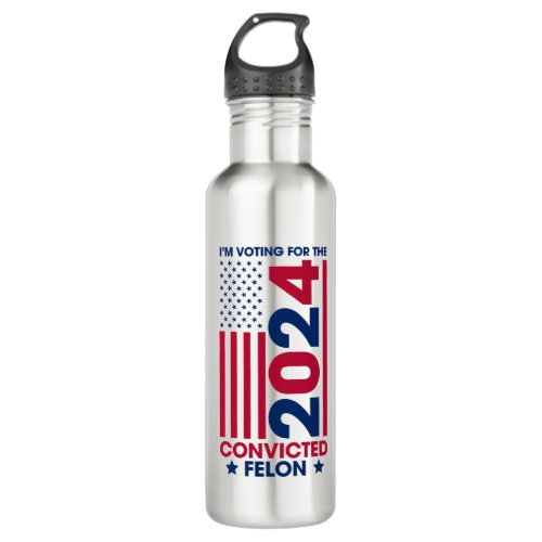 Voting Trump Convicted Felon 2024 Stainless Steel Water Bottle