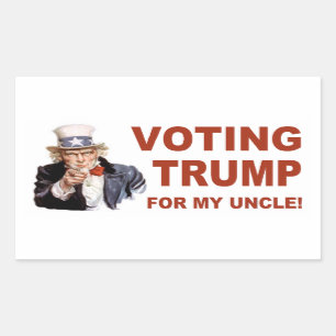 Voting Trump for my uncle Rectangular Sticker