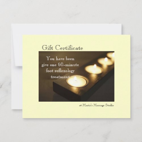 Votive Candles Gift Certificate Custom Announcement