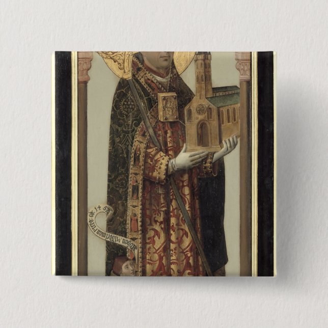 Votive Panel Depicting St. Ansgar, 1457 Button (Front)
