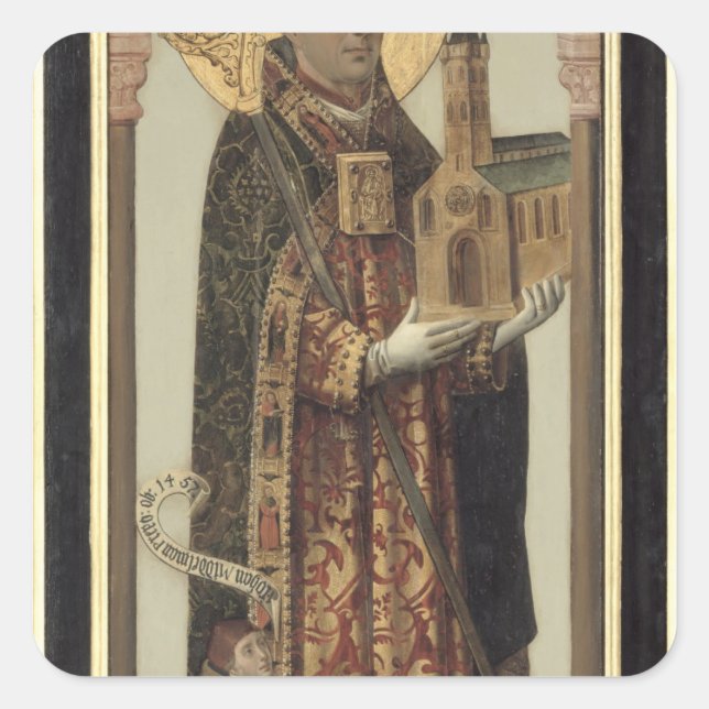 Votive Panel Depicting St. Ansgar, 1457 Square Sticker (Front)