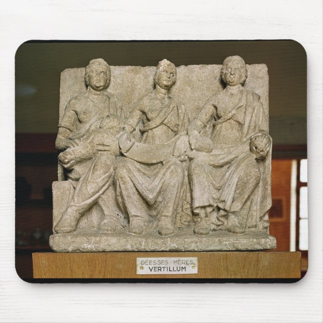 Votive sculpture of a triple mother deity mouse pad (Front)