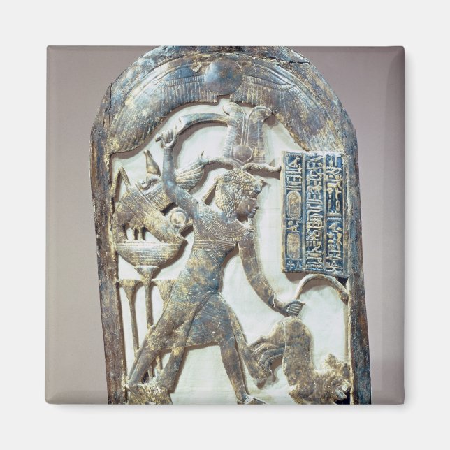 Votive shield depicting the king slaying a magnet (Front)
