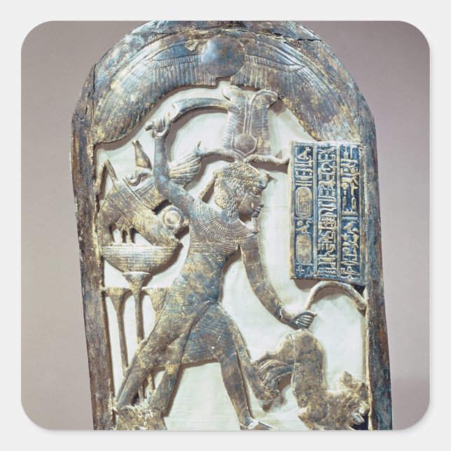 Votive shield depicting the king slaying a square sticker (Front)