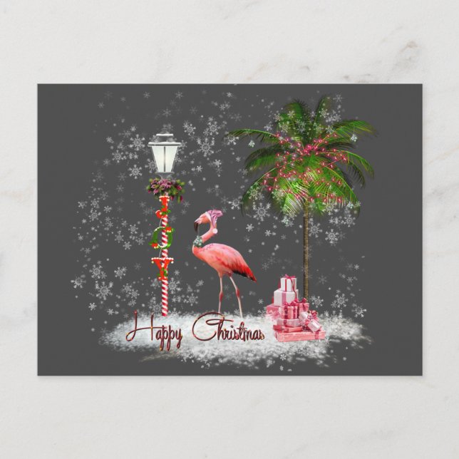 Votos de Natal de Flamingo Postcard (Front)