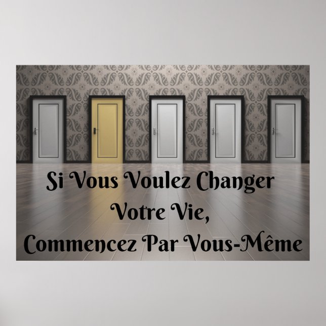 "Votre Vie" Affiche Citation Positive-Poster Poster (Front)