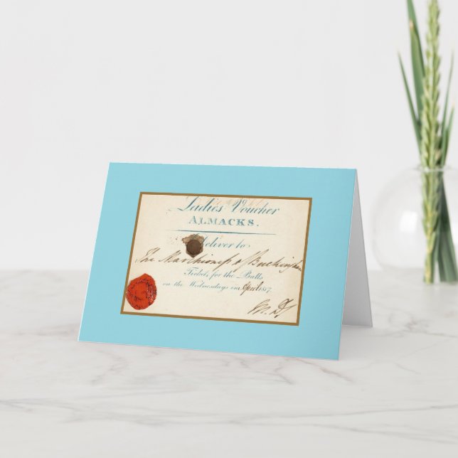 Voucher for Almack's Card (Front)