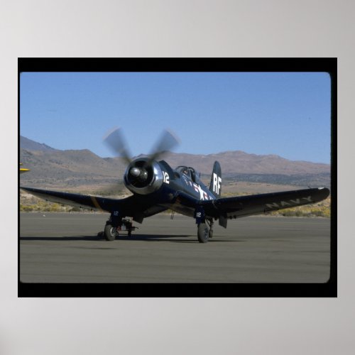 Vought F4U Corsair Left Front_WWII Planes Poster
