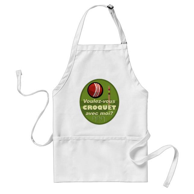 Voulez-vous croquet avec moi? adult apron (Front)