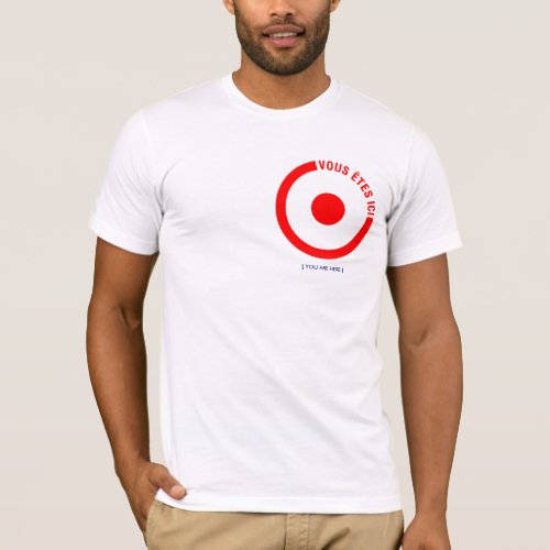 VOUS ETES ICI Red concentric circles man Shirt