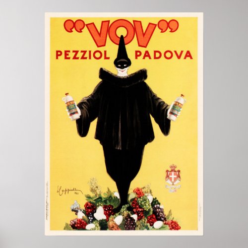 VOV PEZZIOL PADOVA Italy Liquor Cappiello Art Deco Poster