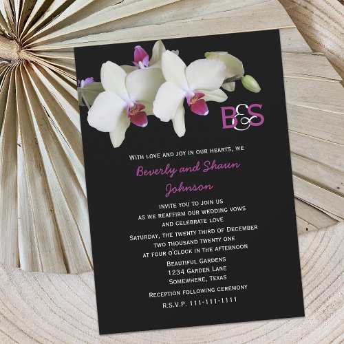Vow Renewal Invitation -- Orchids and Monogram