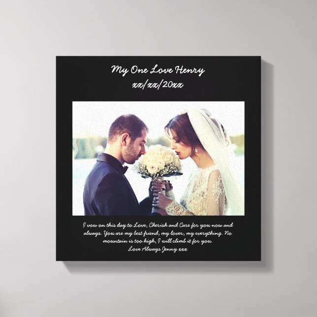 Vow renewal gift for husband canvas print (Front)