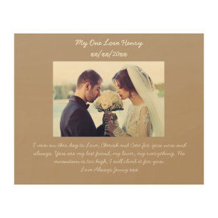 Vow renewal gift for husband wood wall art