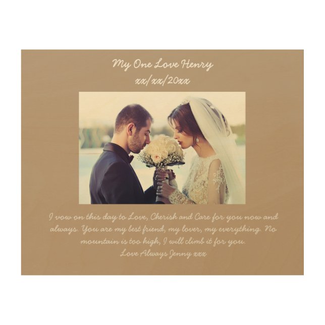 Vow renewal gift for husband wood wall art (Front)