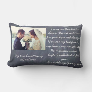 Vow renewal Gift personalised chalkboard Lumbar Pillow