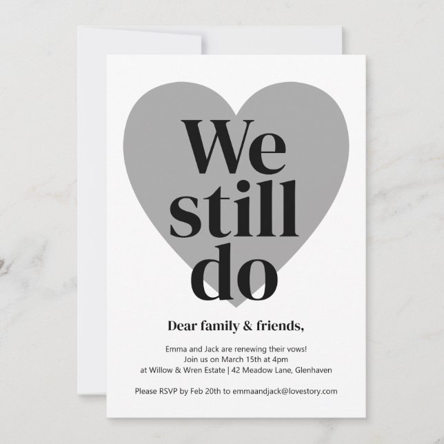 Vow Renewal Invitations Simple Design (Front)