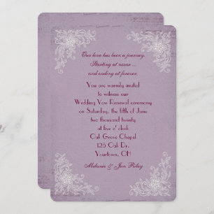 Vow Renewal-lace corners and music background Invitation