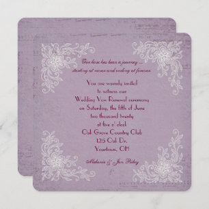 Vow Renewal-lace corners and music background Invitation
