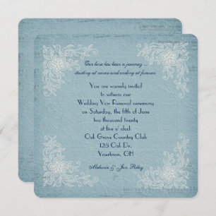 Vow Renewal-lace corners and music background Invitation