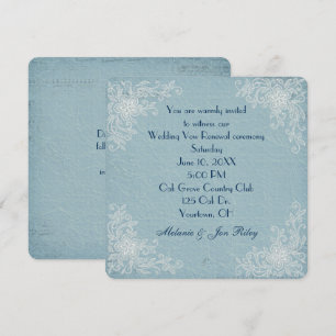 Vow Renewal-lace corners and music background Invitation