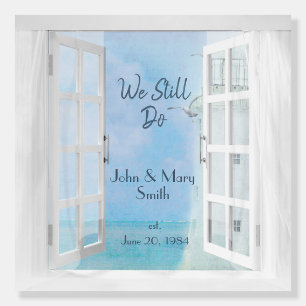 Vow Renewal Ocean Window With Lighthouse Foam Board