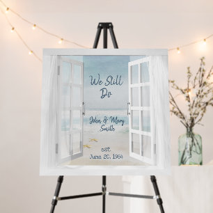 Vow Renewal Ocean Window With Starfish Foam Board