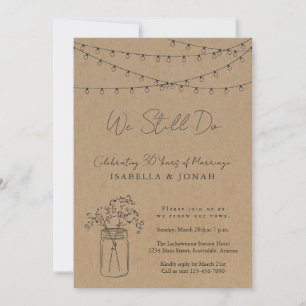 Vow Renewal Party Invitation Rustic Kraft Paper