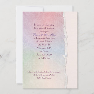 vow renewal pastel rainbow torn edge invitation