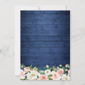 Vow Renewal Rustic Blue String Lights Lace Floral Invitation (Back)