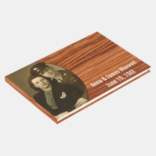 Vow Renewal Woodgrain Photo Frame  Guest Book