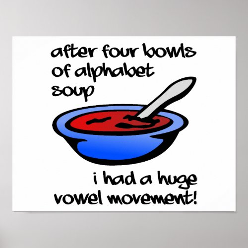 Vowel Movement Funny Poster