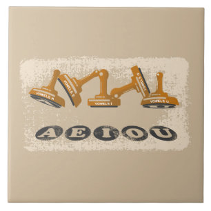 Vowels AEIOU English language Ceramic Tile