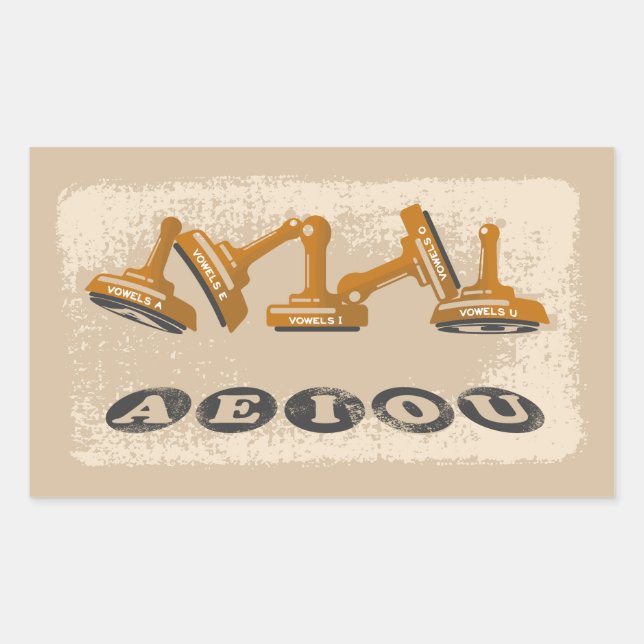 Vowels AEIOU English language Grammar Rectangular Sticker (Front)