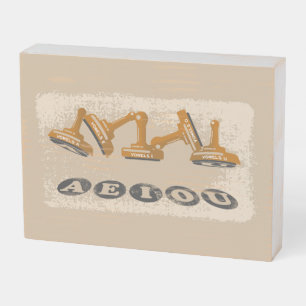 Vowels AEIOU English language Grammar Wooden Box Sign