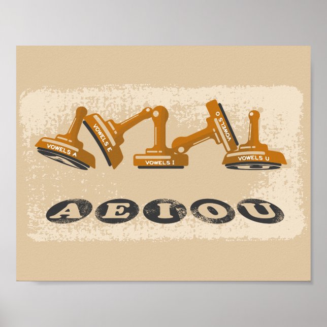 Vowels AEIOU English language Poster (Front)