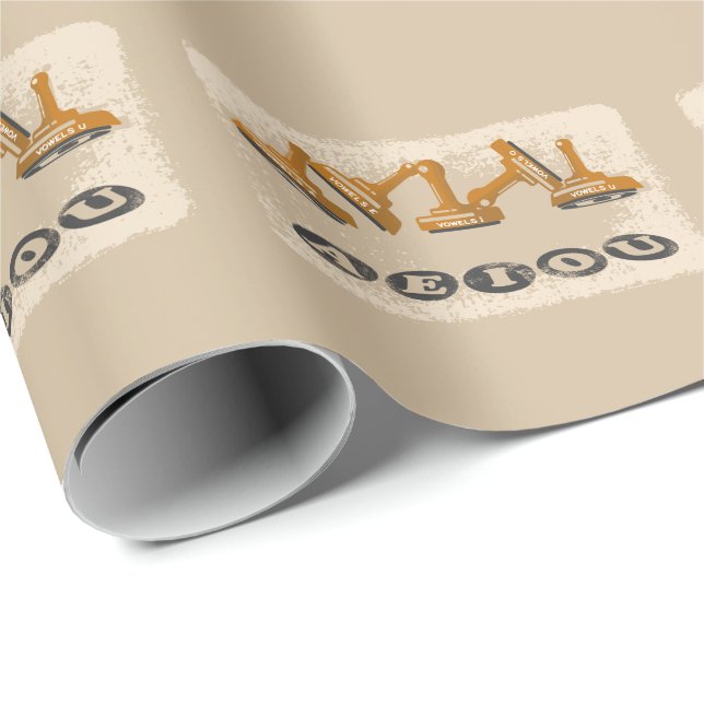Vowels AEIOU English language Wrapping Paper (Roll Corner)